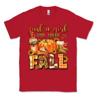Red just a girl who loves fall Classic Tee - MaliasSmallBusiness