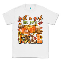 White just a girl who loves fall Classic Tee - MaliasSmallBusiness