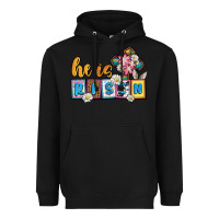 Black Easter Day He is risen Heavyweight Hoodie - OliviaCreatesArt
