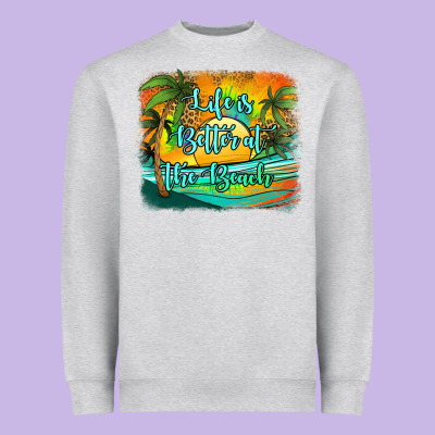 Life Is Better At The Beach Heavyweight Sweatshirt Designed By Jasminsmagicworld