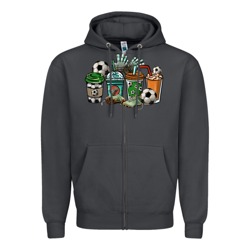 Soccer Coffee Cups Zipper Hoodie by HowdyJamesFarm | Teevron