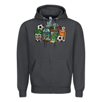 Smoke Soccer coffee cups Zipper Hoodie - HowdyJamesFarm
