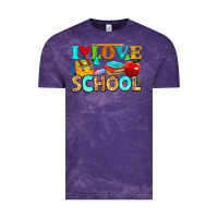 Cloud Purple i love school Vintage Tee - NancyCooperArtShop