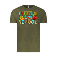 Vintage Olive i love school Vintage Tee - NancyCooperArtShop