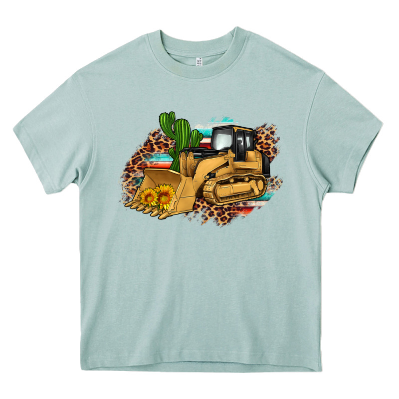 Bulldozer Leopard Cactus Sunflower Heavy Core Tee by Artiststas | Teevron