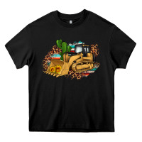 Black bulldozer leopard cactus sunflower Heavy Core Tee - Artiststas