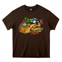 Chocolate Brown bulldozer leopard cactus sunflower Heavy Core Tee - Artiststas