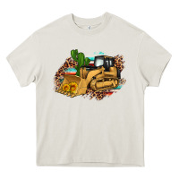 Cream bulldozer leopard cactus sunflower Heavy Core Tee - Artiststas