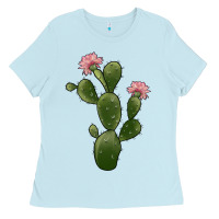 Baby Blue cactus 2 Ladies Tee - JahusDesignShop