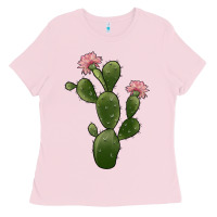 Bubblegum Pink cactus 2 Ladies Tee - JahusDesignShop