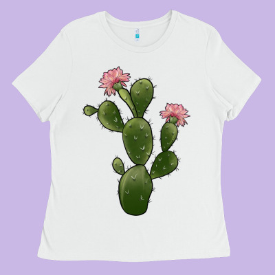 Cactus 2 Ladies Tee Designed By Jahusdesignshop