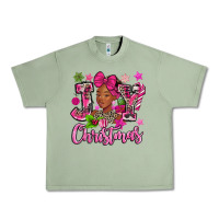 Oil Green pink christmas joy black woman Urban Heavy Tee - MaliasSmallBusiness