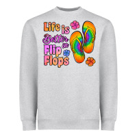 Heather Grey life is better in flip flops Heavyweight Sweatshirt - Jasminsmagicworld