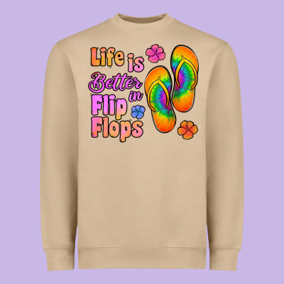 Life Is Better In Flip Flops Heavyweight Sweatshirt Designed By Jasminsmagicworld