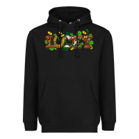 Black St. Patrick's Western lucky and shamrocks Heavyweight Hoodie - OliviaCreatesArt