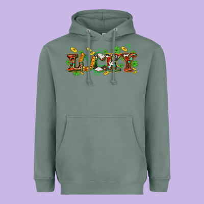 St. Patrick's Western Lucky And Shamrocks Heavyweight Hoodie Designed By Oliviacreatesart