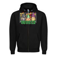 Black soccer gnomies Zipper Hoodie - HowdyJamesFarm