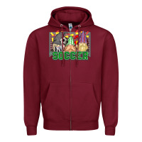 Burgundy soccer gnomies Zipper Hoodie - HowdyJamesFarm