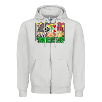 Dove Grey soccer gnomies Zipper Hoodie - HowdyJamesFarm