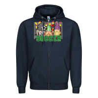 Navy soccer gnomies Zipper Hoodie - HowdyJamesFarm