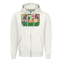 Oatmeal Heather soccer gnomies Zipper Hoodie - HowdyJamesFarm