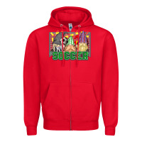 Red soccer gnomies Zipper Hoodie - HowdyJamesFarm