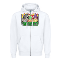 White soccer gnomies Zipper Hoodie - HowdyJamesFarm