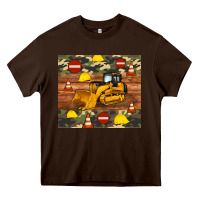 Chocolate Brown bulldozer camouflage tumbler Heavy Core Tee - Artiststas
