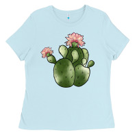 Baby Blue cactus Ladies Tee - JahusDesignShop