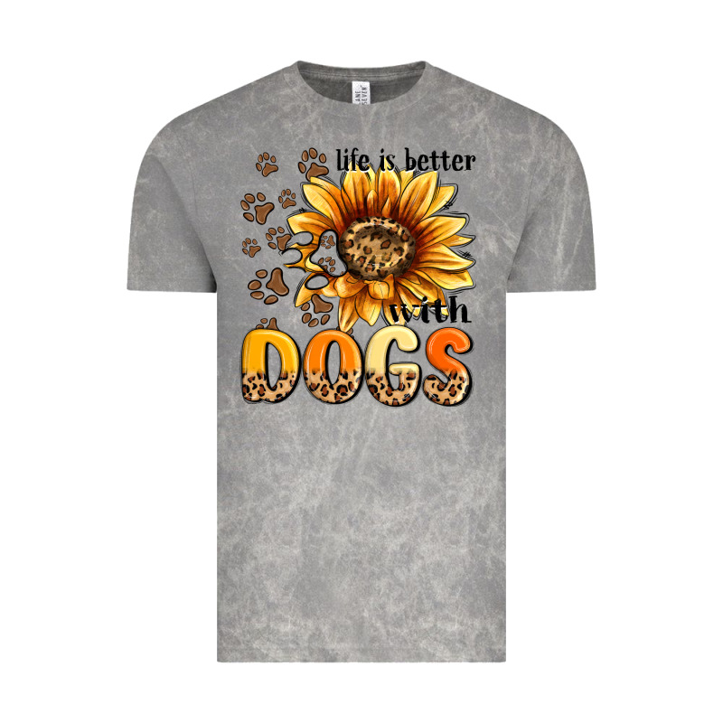 Life Is Better With Dogs Sunflower Vintage Tee by MaliasSmallBusiness | Teevron