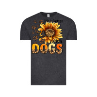 Vintage Black life is better with dogs sunflower Vintage Tee - MaliasSmallBusiness