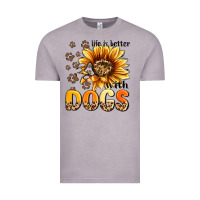 Vintage Zinc life is better with dogs sunflower Vintage Tee - MaliasSmallBusiness