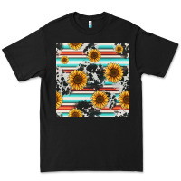Black serape cowhide sunflowers seamless pattern 12inch Premium Tee - Jasminsmagicworld