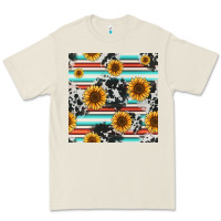 Bone serape cowhide sunflowers seamless pattern 12inch Premium Tee - Jasminsmagicworld
