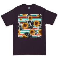 Plum serape cowhide sunflowers seamless pattern 12inch Premium Tee - Jasminsmagicworld