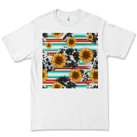 White serape cowhide sunflowers seamless pattern 12inch Premium Tee - Jasminsmagicworld