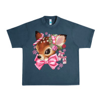 Midnight Navy reindeer head christmas Urban Heavy Tee - MaliasSmallBusiness