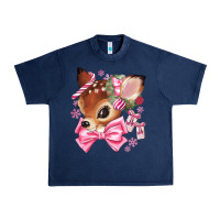 Navy reindeer head christmas Urban Heavy Tee - MaliasSmallBusiness