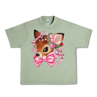 Oil Green reindeer head christmas Urban Heavy Tee - MaliasSmallBusiness