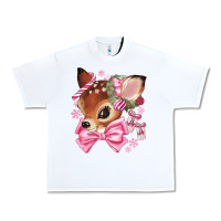 White reindeer head christmas Urban Heavy Tee - MaliasSmallBusiness