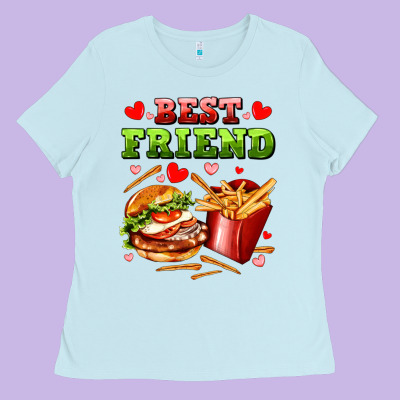 Best Friend Hamburger Potatoes Ladies Tee Designed By Adodesignshop