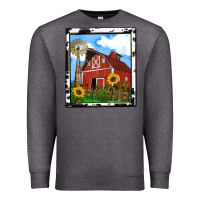 Charcoal Heather rustic western barn olivia Premium Sweatshirt - OliviaCreatesArt