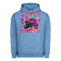Pigment Pebble Blue Valentine Day Urban Hoodie - CowhideDigitalArt