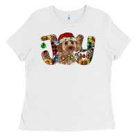 White Cockapoo Christmas Joy Ladies Tee - RanaPortraitStore