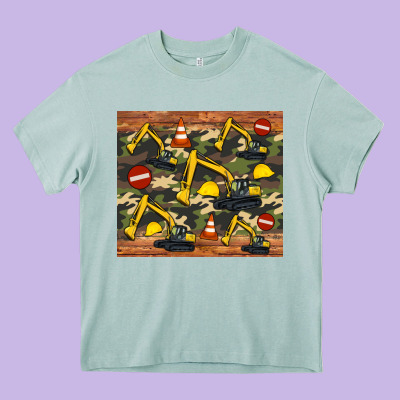 Excavator Camouflage Heavy Core Tee Designed By Artiststas