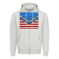 Dove Grey glitter american flag Zipper Hoodie - TumblerDesignByShophia