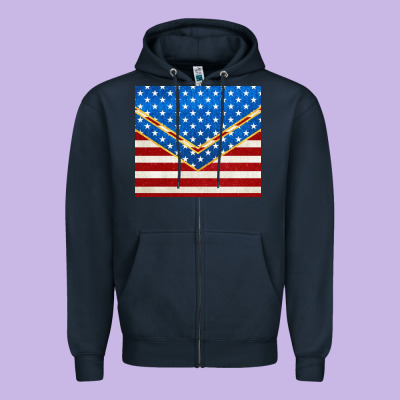 Glitter American Flag Zipper Hoodie Designed By Tumblerdesignbyshophia