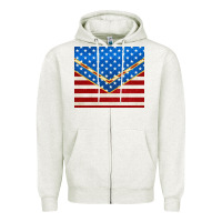 Oatmeal Heather glitter american flag Zipper Hoodie - TumblerDesignByShophia
