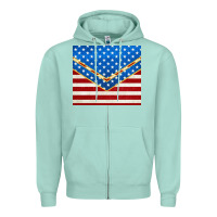 Seafoam glitter american flag Zipper Hoodie - TumblerDesignByShophia