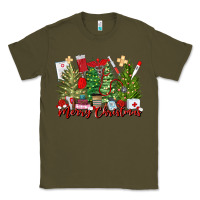 Army Green merry christmas nurse trees Classic Tee - MaliasSmallBusiness